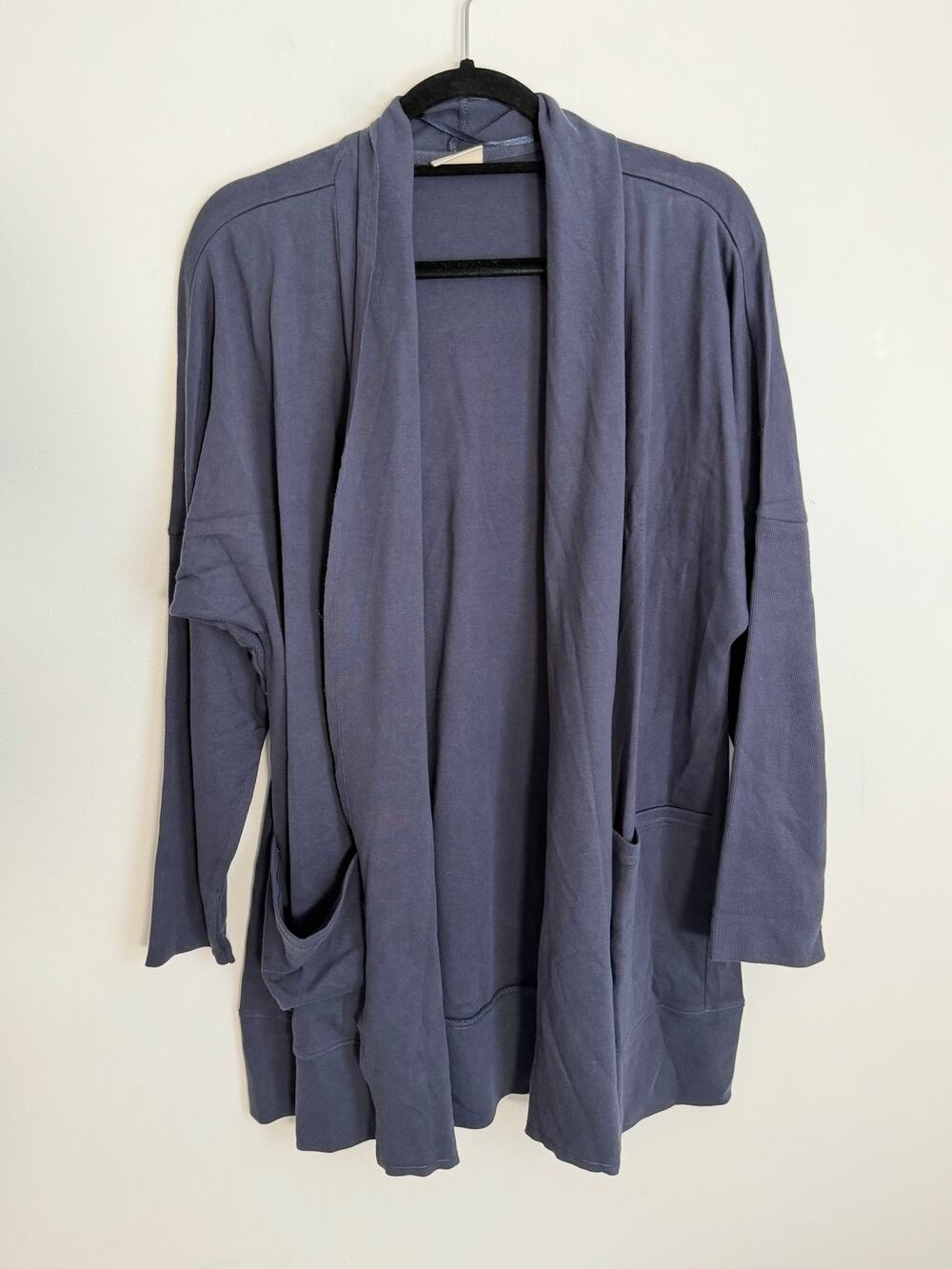 Pact Long Grey Open Front Cardigan Size M/L